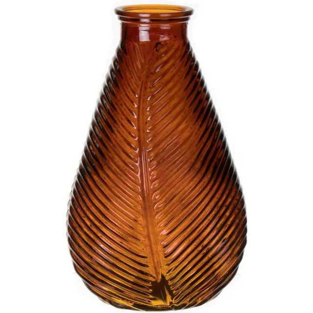Bellatio Design Bloemenvaas - bruin - transparant glas - 14 x 23 cm - vaas