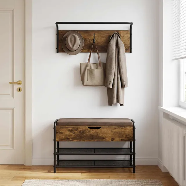 vidaXL Kapstok 60 x 30 x 25 cm Gerookt eiken Bewerkt hout Bruin