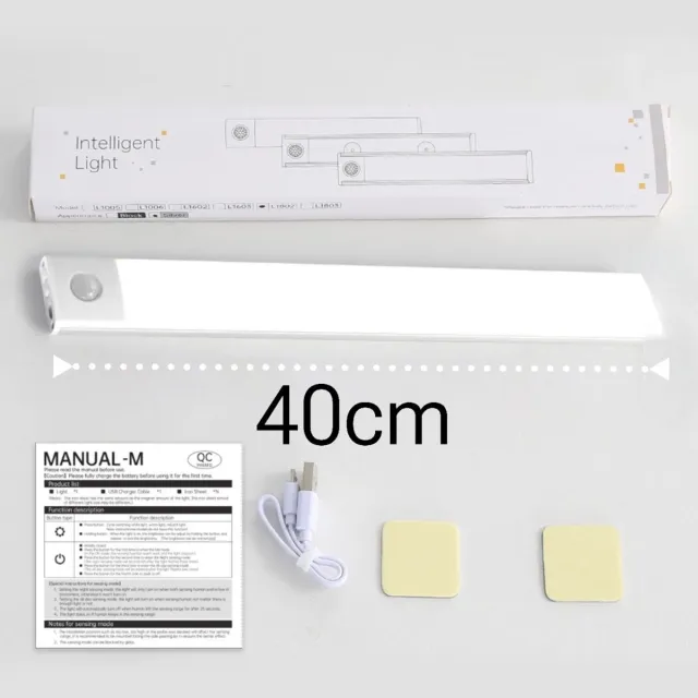medj Led lamp - Led Strip - 40 cm-140 Leds -Accu -3 standen -warm licht, koud licht, fel licht -r-Opladen USB C keuken trap verlichting zilver