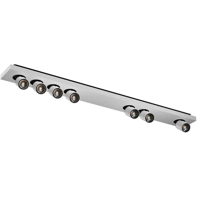 Fantasia Nysit plafondlamp, 7x GU10 LED-spots 4,5W dimbaar, vierkante plaat 1135 mm, zwart/wit, 2800K warm wit zwart, wit