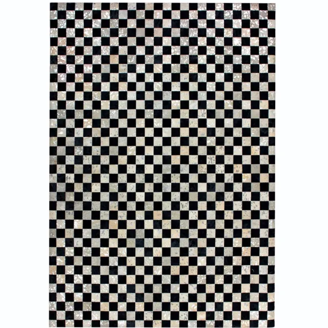 Padiro design laagpolig vloerkleed 200 x 290 cm - lichtbeige - industrieel geometrisch patroon - voor vloerverwarming - van leer en vilt