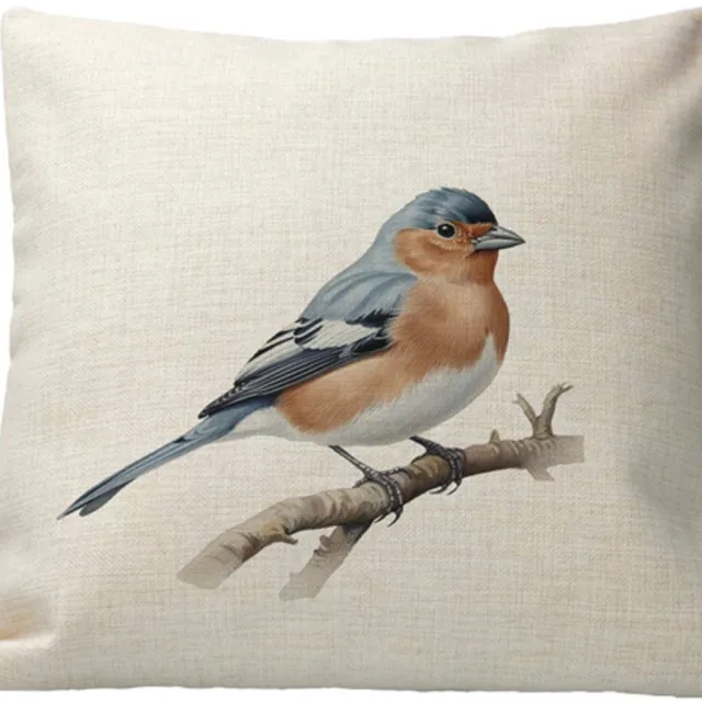 LucKim.nl Kussen - Design - Vogel - Vink - Linnen - Kleurvast - inclusief vulling multicolor