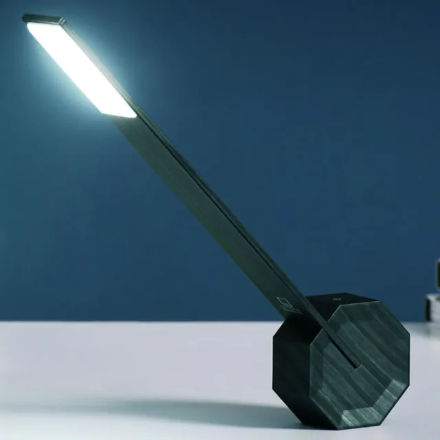 Gingko Octagon One Bureaulamp - Oplaadbaar - Zwart Hout