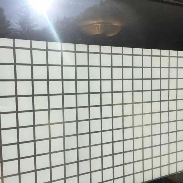 Zonwerendefolie.com Melkglasfolie anti-inkijk 68 x 300 cm raamfolie met vakjes zelfklevend Wit