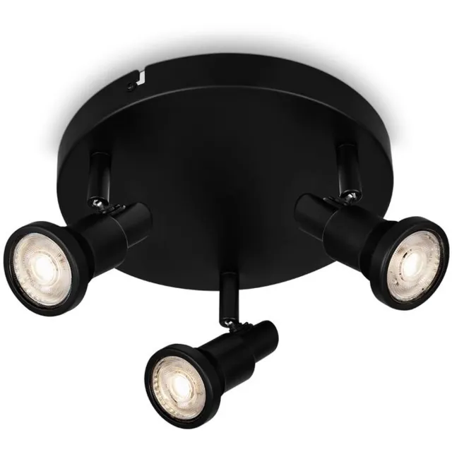 B.K.Licht BRILONER LED Badkamerlamp Plafondlamp Spotlight Badkamer IP44 GU10 mat zwart