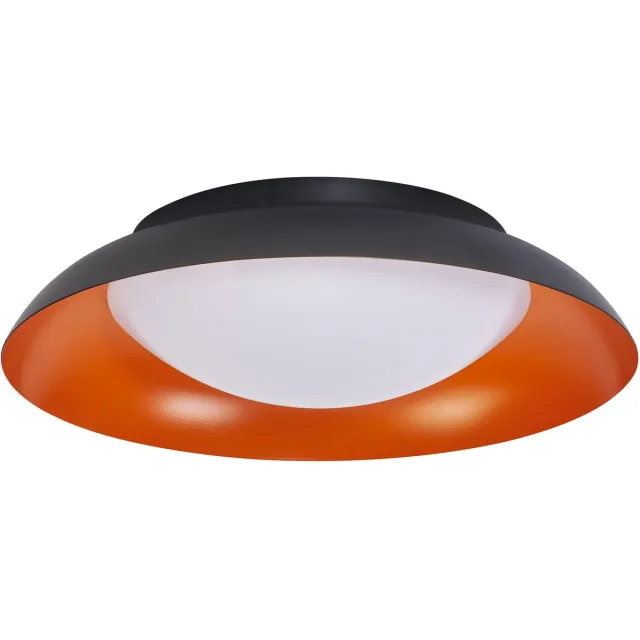 Osram Orbis Plate LED plafondlamp, zwart-oranje, 19W, 1000lm, 3000K, 310mm, 830 vriendelijk warm wit, dimbaar in 3 niveaus door te trappen, IP20 bescherming, inclusief montageschroeven en pluggen Zwart|Geel
