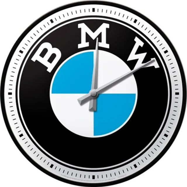 Nostalgic Art Merchandising Wandklok BMW Logo Wit