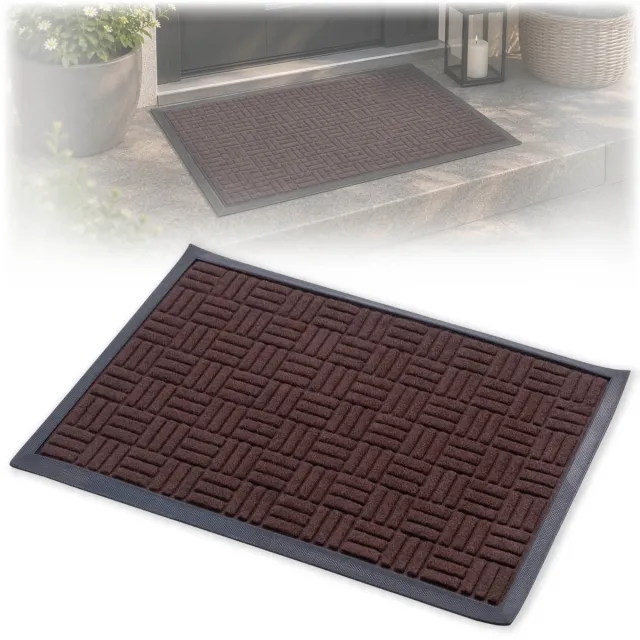 KADAX Ingangsdeurmat, rubber, extern, voor schoenen, met rubber bekleed 60x40 bruin