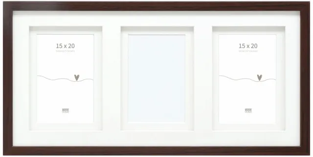 Deknudt Frames multifotolijst - bruin - passe-partout - 3 foto's 15x20