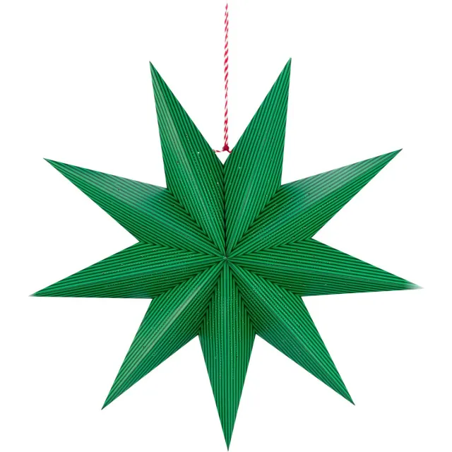 Pip Studio Kerstster - Strepen - Donkergroen - Papier - 60 cm