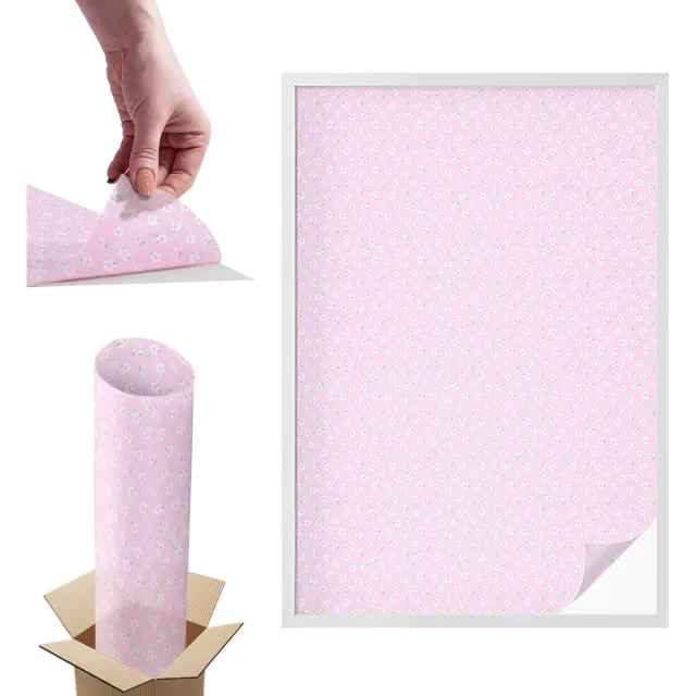 TULUP Raamfolie Anti inkijk - Bloemenpatroon Anti inkijk Raamfolie - 100x146 cm - Roze Raamfolie Tegen inkijk - Zelfklevende Anti inkijk Folie Glas in Lood - Voor de slaapkamer, badkamer en kledingkast. - Zonwerende Raamfolie Glas in Lood Roze - Bloemenpatroon