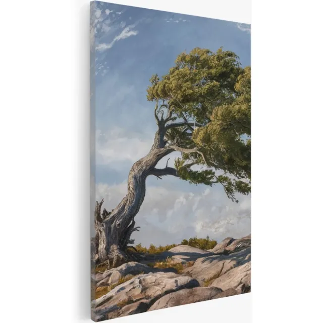 Saammp Canvas Schilderij - Vintage boom - Abstract - Landschap - Natuur - 30x45 - Foto op canvas - Wanddecoratie - Muurdecoratie Woonkamer - Slaapkamer decoratie - Canvas Print Multicolor