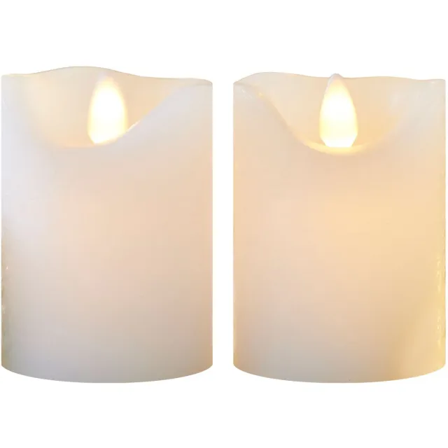 Sirius Sara LED Kaarsen – Set van 2 – Ivoorkleur – Beweegbare Vlam – Stompkaars Sfeerverlichting Goud