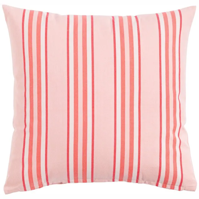 Linen & More Multi Stripe Roze Kussen | 45 X 45 | Sierkussen Voor Woonkamer Of Slaapkamer
