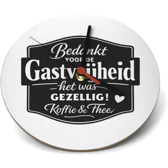 Mr Cadeautjes Klok rond Ø 19 - design Een speels retro-keukenontwerp met grote typografie en een k | cadeau Wit