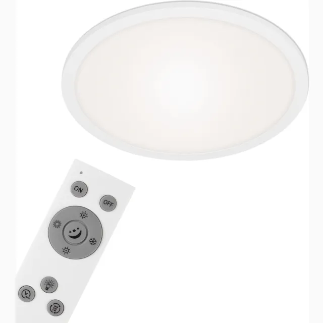 Briloner Leuchten Briloner Verlichting - LED-paneel, plafondlamp dimbaar, incl. afstandsbediening, kleurtemperatuurregeling, nachtlampje, 24 Watt, 2.200 lumen, wit