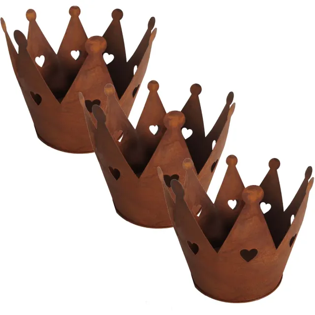 UNUS Decoratieve kroon set 2 roest metaal diameter 15 cm Bruin