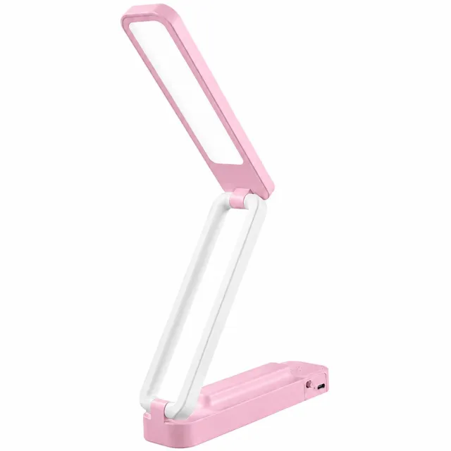 Nosheir Bureaulamp - Opvouwbaar - Oplaadbaar via USB - 3 Kleurtemperaturen - Oogvriendelijk - voor Thuis en Kantoor - Roze