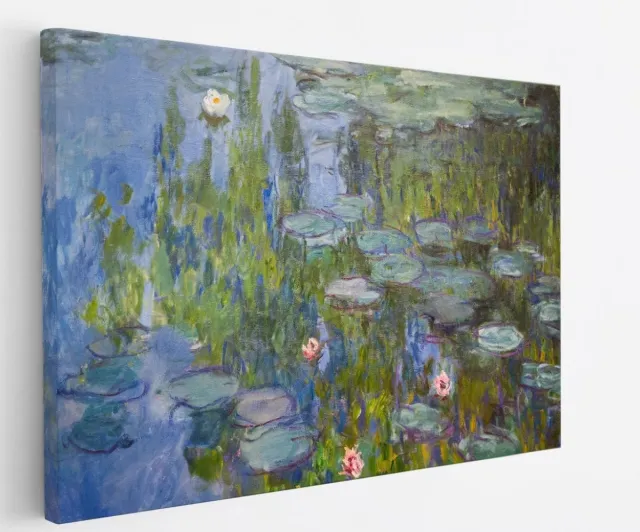 Saammp Canvas Schilderij - Waterlelies - Claude Monet - Kunst - Oude Meesters - 45x30 - Foto op canvas - Wanddecoratie - Muurdecoratie Woonkamer - Slaapkamer decoratie - Canvas Print Multicolor