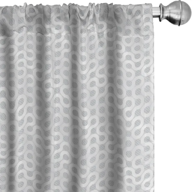ABAKUHAUS Grijs-wit voorhangen geometrisch 2x75x175 cm – mikrofaser, halfdonker Grijs wit