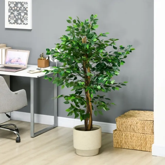 FloraGrace Ficus Kunstplant – Realistisch Design – 150 Cm – Kunststof – Groen – Voor Binnen En Buiten – Met 882 Bladeren
