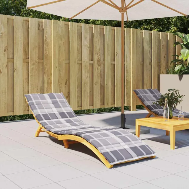 vidaXL Ligbedkussen200x60x3 cm oxford stof ruitpatroon grijs Meerkleurig