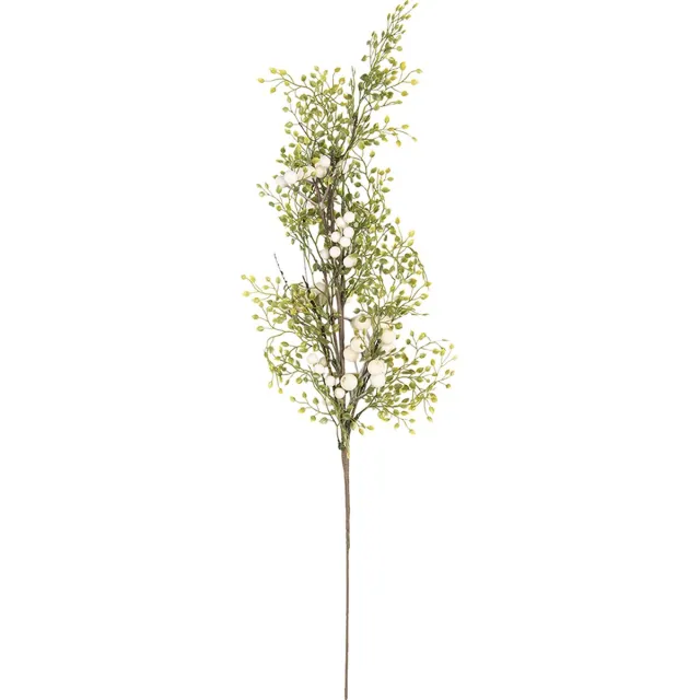 Clayre & Eef Decoratie tak 70 cm Groen, Wit Foam Decoratietak Kunstplant Kunstbloem