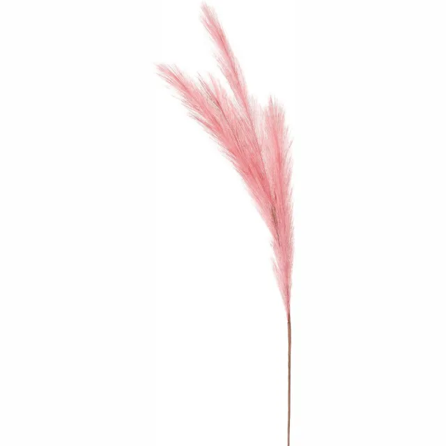 Inge Glas Kunstgras/rietgras/stengels/losse steel - pluimen pampasgras - roze - 80 cm