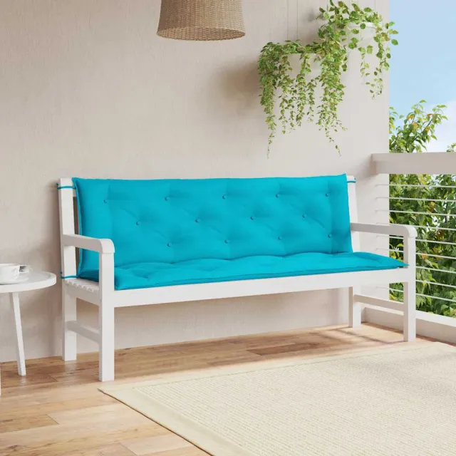vidaXL Tuinbankkussens 2 st 150x50x7 cm stof turquoise