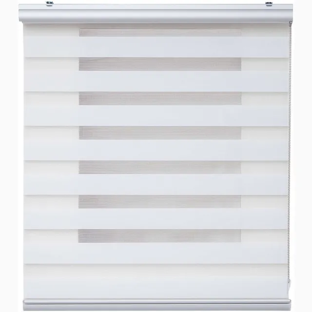 Storesdeco Premium Duo rolgrodijn met aluminium afwerking Wit, 80x250 cm White