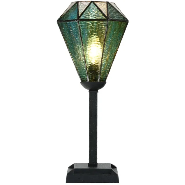 Coloured by Art Tiffany Tafellamp Arata Green - Art Deco Trade Groen