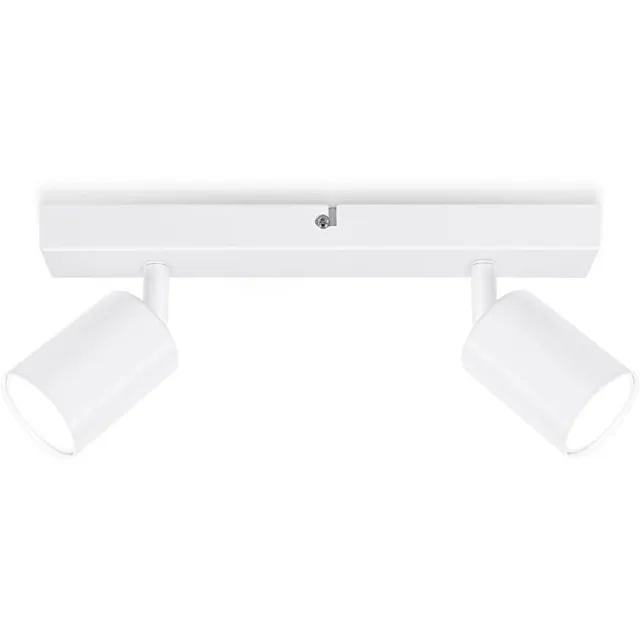 GelldG Plafondspots - 2-voudige LED Deckenstrahler - Schwenkbare GU10 Spotlamp - Geschikt voor Keuken, Woonkamer en Slaapkamer - Metaal - Zonder Leuchtmittel - Afmetingen 30x5cm Wit