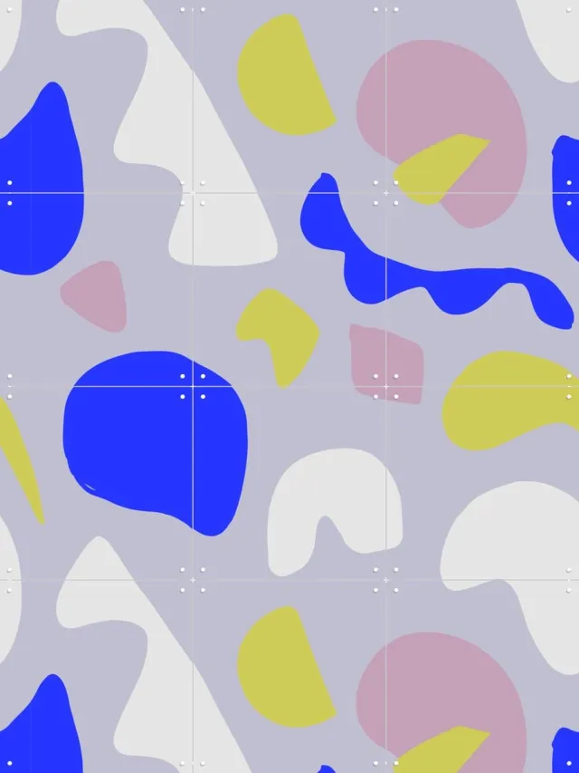 IXXI Bold Shapes 6, Mareike Böhmer - 60 x 80 cm - Grote wanddecoratie en posters - Speels, Geometrische Kunst, Digitale Kunst, Grafisch Ontwerp Blauw