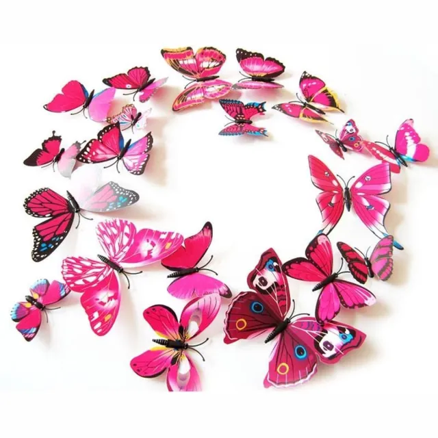 ditto.nu Ditto - 3D Vlinder Muursticker Roze / Muurdecoratie