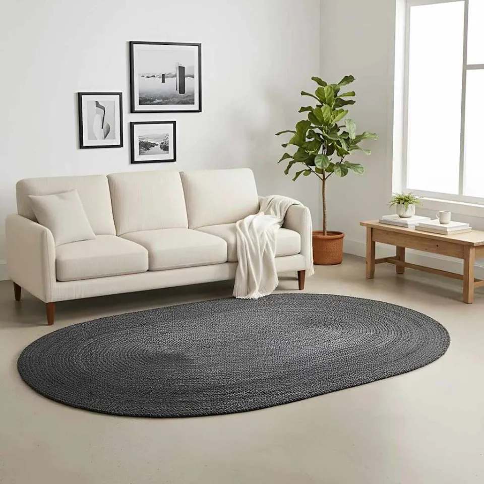 vidaXL Vloerkleden Donkergrijs 205 x 305 cm Jute, foto 2