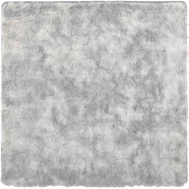 vidaXL Hoogpolig - vloerkleed - NAVARRA - cm - polyester - lichtgrijs