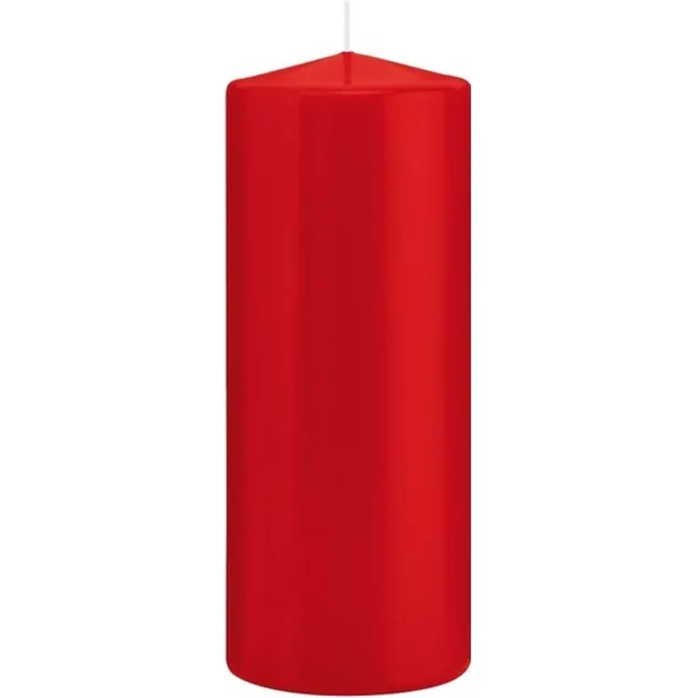 Trend Candles Cilinderkaars/stompkaars - rood - 8 x 20 cm - 119 branduren - horeca kaarsen
