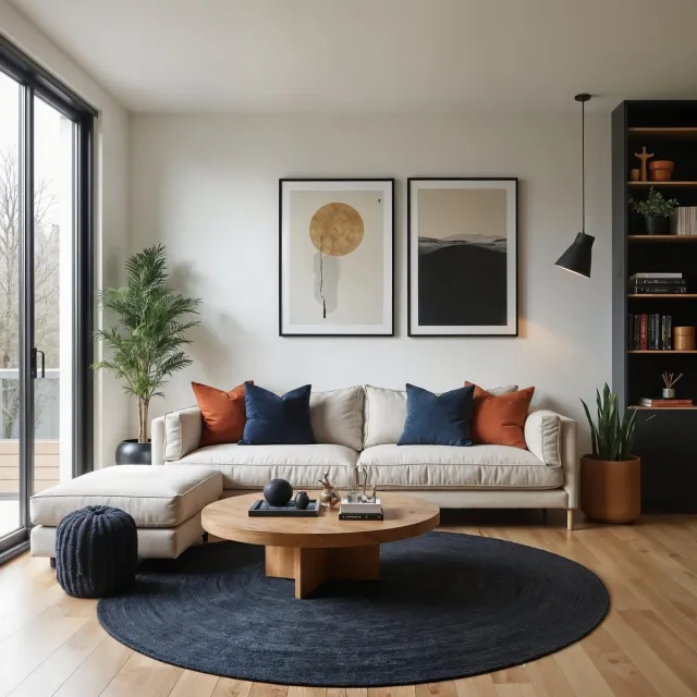 MrCarpet Rond jute vloerkleed Zwart/Antraciet 200cm Mrcarpet