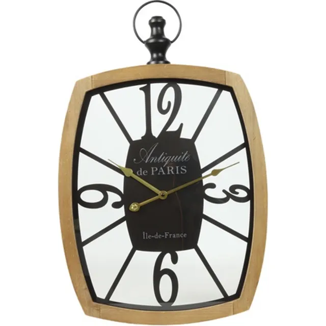 Countryfield Wandklok Nelson hout L6B39,5H62,5CM zwart/naturel