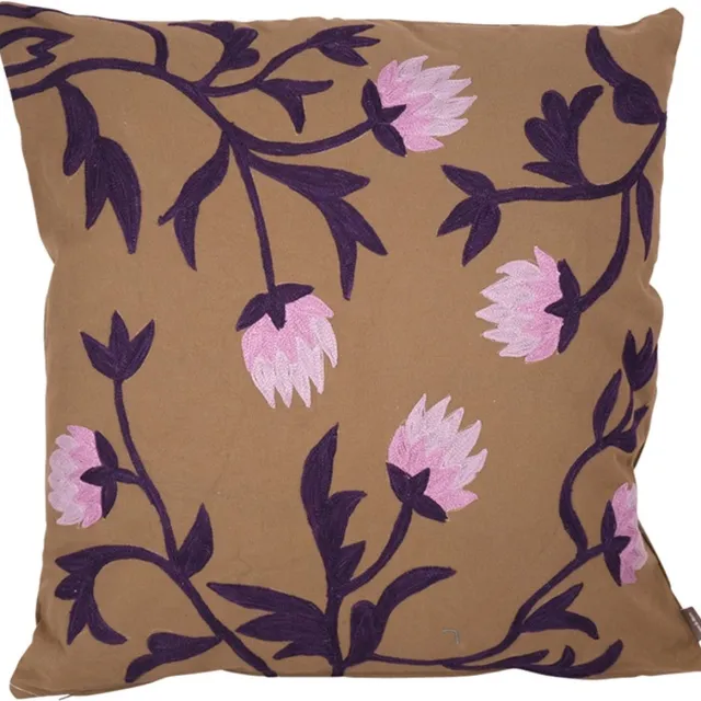 Linen & More Kussen Kate Grape | 60 X 60 | Sierkussen Voor Woonkamer Of Slaapkamer Bruin