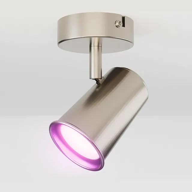HOFTRONIC SMART Riga - LED smart plafondlamp - 5 Watt 400 Lumen - Draaibaar en kantelbaar - GU10 - RGBWW - Wifi + Bluetooth - Google Home, Amazon Alexa en Siri - RVS - Bestuurbaar via App en Stem