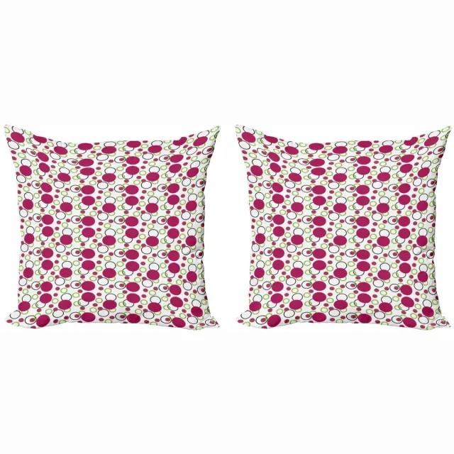 ABAKUHAUS Kussenhoes – Donkerroze-Groen-Zwart – 2x45x45 cm