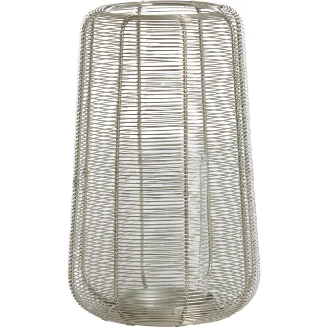 Light & Living windlicht ADETA zilverglans met glas – Ø19,5x30 cm