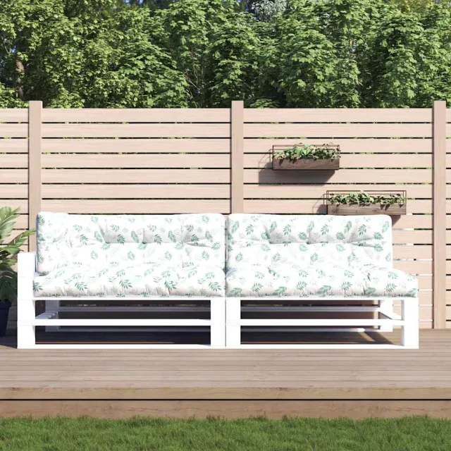 vidaXL Palletkussens 5 st bladpatroon stof Groen