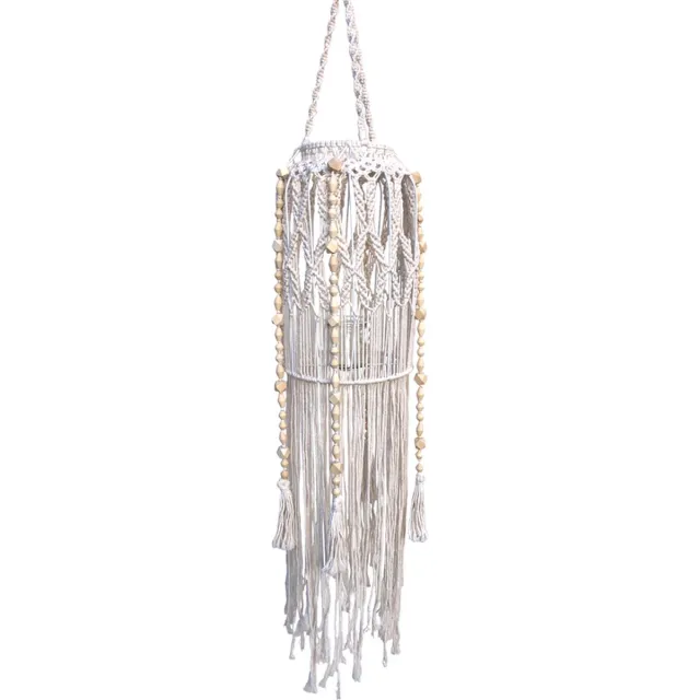 Lavandoux Macramé Hangend Windlicht - Lantaarn - Ø25 cm - Crème