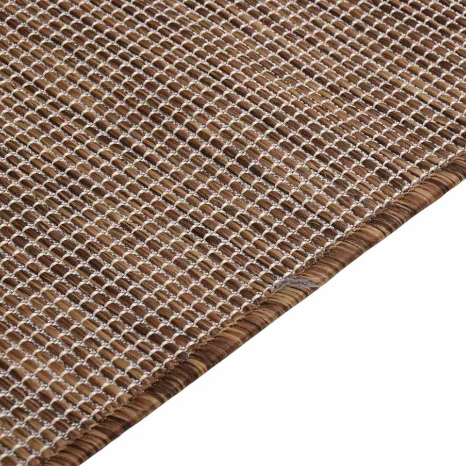 vidaXL Buitenkleed platgeweven 80x150 cm bruin, foto 4