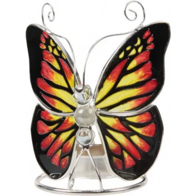 New Dutch® Glazen waxinelichthouder vlinder Tiffany Rood