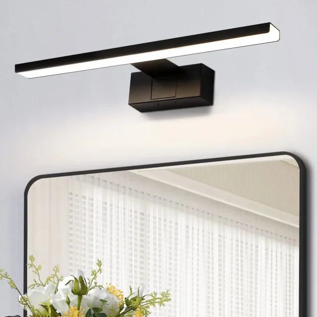 NETTLIFE LED Spiegellamp - zwart - badkamerlamp - L 30CM - neutraal wit 4000K - 6W Badkamerverlichting - IP44 wandlamp - modern Spiegelverlichting - voor kelder | keuken | badkamermeubel