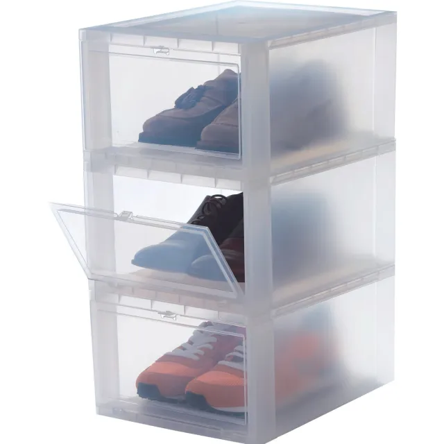 IRIS Schoenenbox Large opbergbox - Kunststof - Transparant - Set van 3