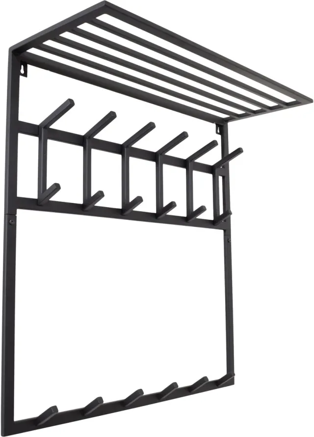 LOFT42 Kapstok Jaimy - Zwart – Metaal – 6 dubbele haken - 80x80x30